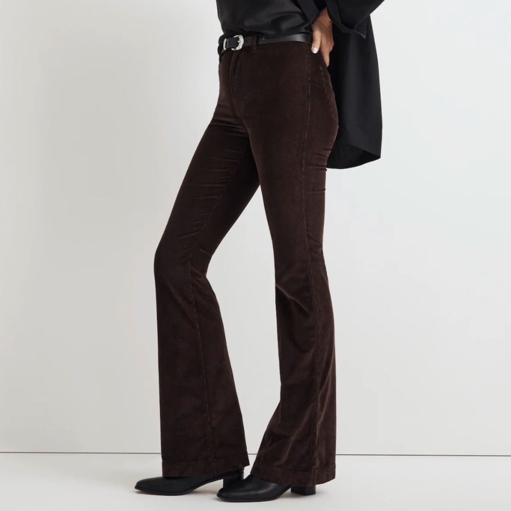 Women's Brown Corduroy Flared Pants